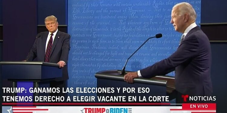 Debate presidencial Trump-Biden. Foto captura de video Telemundo.
