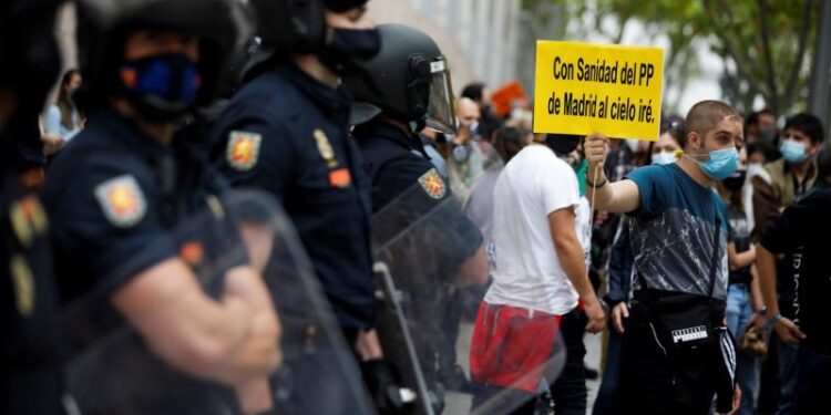 Protestas Sur de Madrid, confinamientos. Foto Agencias.