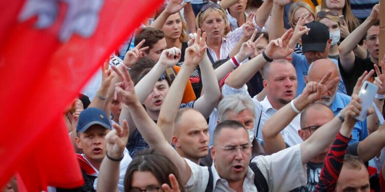 Protestas bielorrusos. Foto de archivo.