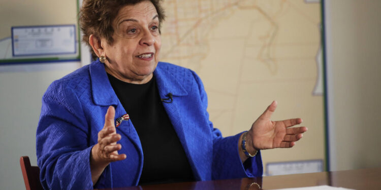 In this Wednesday, March 7, 2018 photo, former Health and Human Services secretary Donna Shalala speaks during an interview in Miami. Shalala is vying to be the Democratic pick to snatch a Florida congressional seat held for nearly three decades by retiring Republican Rep. Ileana Ros-Lehtinen. Her sight is already set on President Donald Trump, who she calls an “embarrassment.” (AP Photo/Lynne Sladky)
