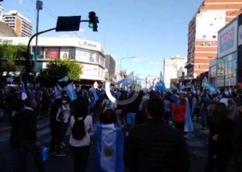 Protesta Argentina. 12Oct2020. Foto captura de video