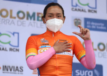 La ecuatoriana Miryam Núñez, campeona de la Vuelta a Colombia. Foto agencias.