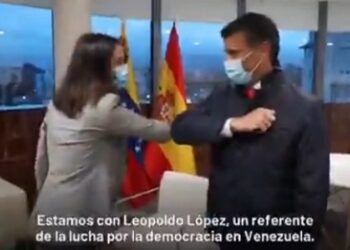 Leopoldo López e Inés Arrimadas. Foto captura de video.