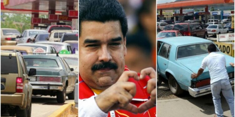 Maduro gasolina. Foto collage NotiVenezuela