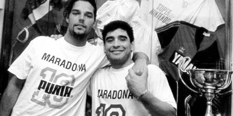 Ricky Martin y Diego Maradona (+). Foto @ricky_martin