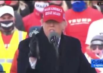 Donald Trump, en Michigan. Foto captura de video.