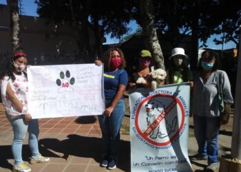 Protesta por los animales. Foto de archivo.