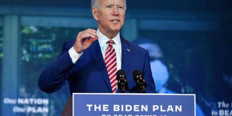 Democratic presidential nominee and former Vice President Joe Biden delivers remarks on Covid-19 at The Queen theater on October 23, 2020 in Wilmington, Delaware. (Photo by Angela Weiss / AFP)