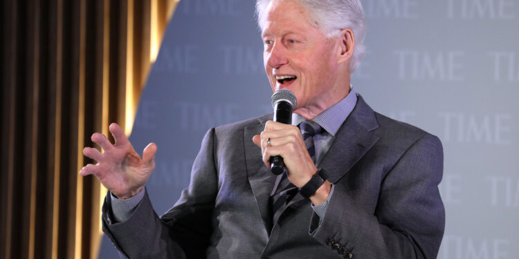 NEW YORK, NEW YORK - OCTOBER 17: Former U.S. President Bill Clinton speaks onstage during the TIME 100 Health Summit at Pier 17 on October 17, 2019 in New York City. (Photo by Brian Ach/Getty Images for TIME 100 Health Summit )