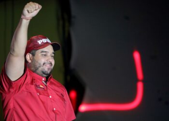 Nicolás Maduro Guerra, candidato e hijo de Nicolás Maduro en un acto de campaña en La GuairaMANAURE QUINTEROREUTERS