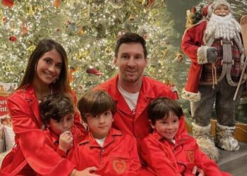 Leo Messi y su familia. Foto @antonelaroccuzzo