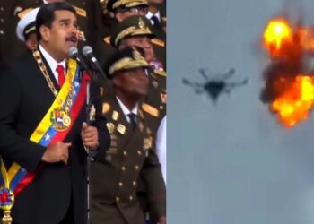 Nicolás Maduro. Explosión dron. Foto capturas.