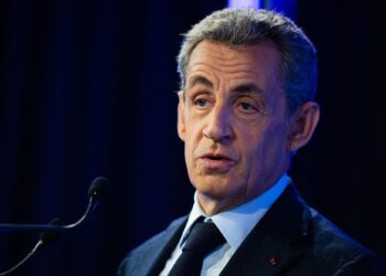 Former French president Nicolas Sarkozy speaks at the "Grand Paris" summit in Paris, France on September 29, 2020. Photo by Raphael Lafargue/ABACAPRESS.COM  | 743368_048 Paris France