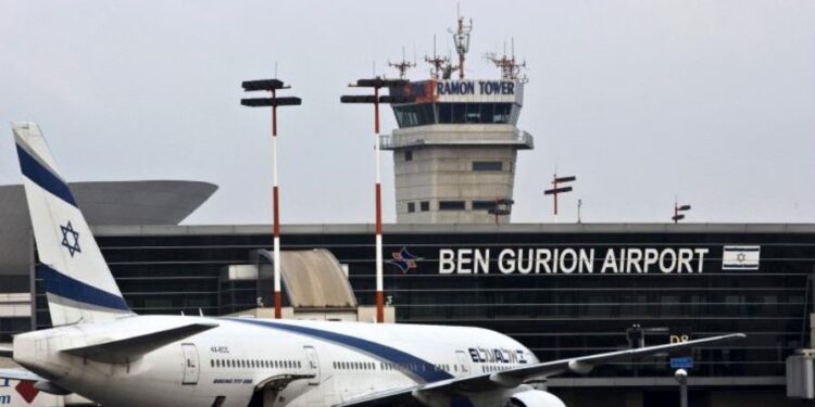 Aeropuerto internacional, Ben Gurión. Israel. Foto de archivo.