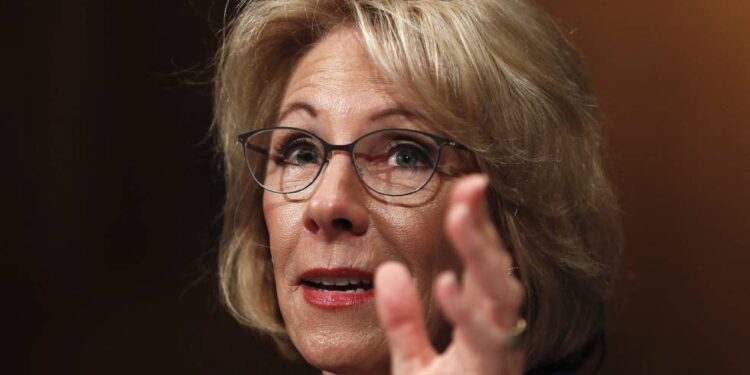 La secretaria de Educación de EE.UU., Betsy DeVos. Foto de archivo.