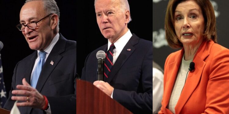 Chuck Schumer, Joe Biden y Nancy Pelosi. Foto collage.