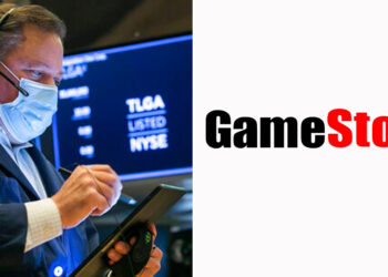 GameStop y Wall Street. Foto collage.