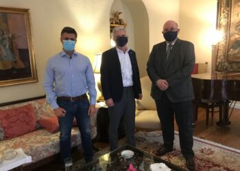 Leopoldo López, Antonio Ecarri y Mr. Conrad Tribble Encargado de Negocios en España. Foto @EcarriB