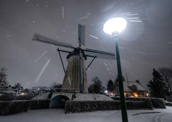 Países Bajos, tormenta de nieve. Foto Yahoo Finanzas.