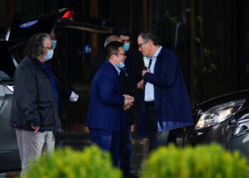 Peter Ben Embarek, and others members of the World Health Organisation (WHO) team tasked with investigating the origins of the coronavirus disease (COVID-19) leave their hotel, in Wuhan, Hubei province, China February 10, 2021. REUTERS/Aly Song