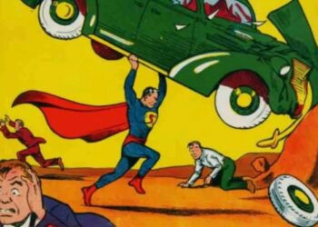 Primer cómic Superman. Foto de archivo.