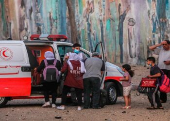 Ambulancias en Gaza. Foto agencias.