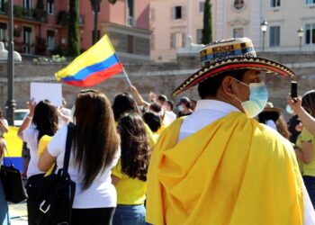 Colombianos en Italia. Foto EFE.