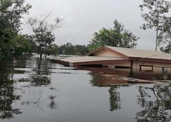Guyana inundaciones. Foto de archivo.