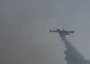 Base aérea conta incendios España, Portugal. Foto captura de video EFE.
