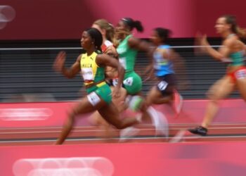 Jamaica, ¡Elaine Thompson, campeona de los 100m lisos femeninos. Foto Twitter.