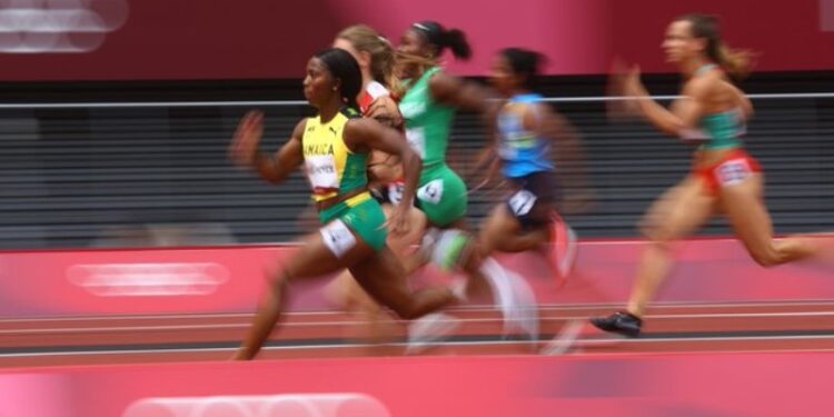 Jamaica, ¡Elaine Thompson, campeona de los 100m lisos femeninos. Foto Twitter.