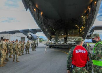 Las tropas del Comando Sur de EEUU en Colombia. Foto @mindefensa