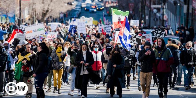 Canadá, protestas antivacunas. Foto DW.