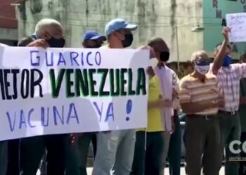 Guárico. vacunación coronavirus, protestas. Foto captura de video.