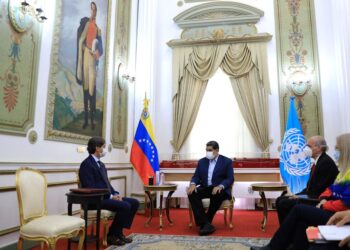 Nicolás Maduro y coordinador residente de la Organización de Naciones Unidas (ONU) en el país, Gianluca Rampolla. Foto @NicolasMaduro