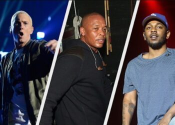 Dr. Dre, Eminem y Kendrick Lamar. Foto collage.