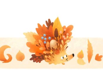 El doodle que hizo Google para celebrar la llegada del equinoccio de Otoño. Foto captura.