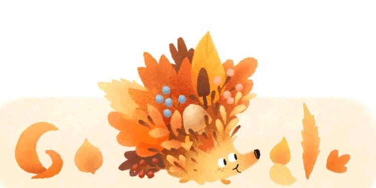 El doodle que hizo Google para celebrar la llegada del equinoccio de Otoño. Foto captura.