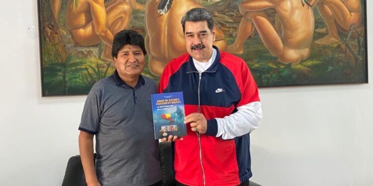 Evo Morales y Nicolás Maduro. Foto @NicolasMaduro