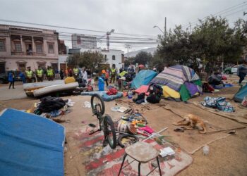 Migrantes venezolanos Chile, desalojo. Foto agencias.