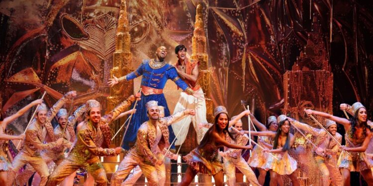 El musical Aladdin Broadway. Foto de archivo.