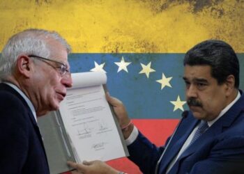 El alto representante de la Unión Europea (UE) para la Política Exterior, Josep Borrell & Nicolás Maduro. Foto collage.
