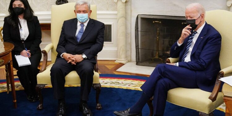 El presidente de México, Andrés Manuel López Obrador y el presidente de EEUU, Joe Biden. Foto agencias.