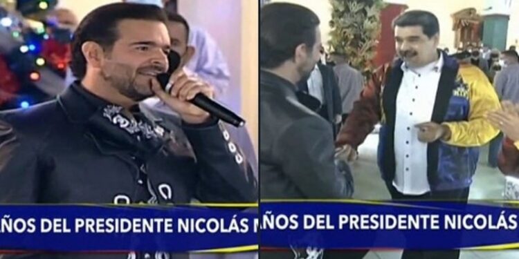Pablo Montero & Nicolás Maduro. Foto captura de video.
