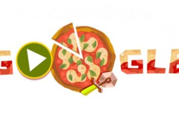 Google Doodle. Pizza. Foto captura.