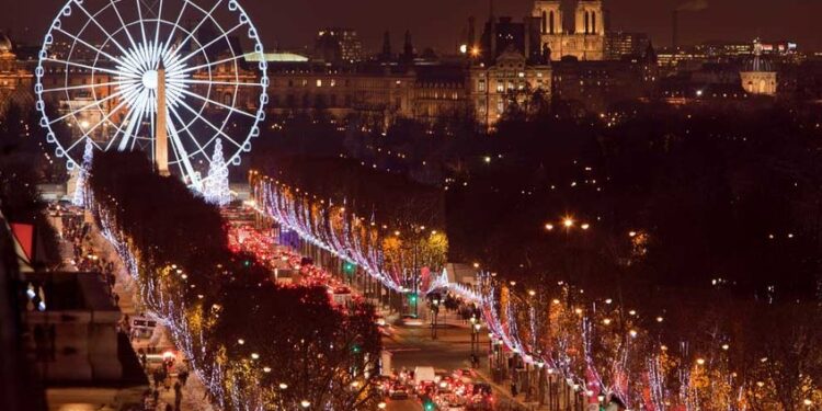 Paris Francia, Nochevieja festividad. Foto de archivo.