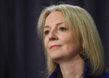epa07849859 UK Secretary of State for International Trade Liz Truss speaks during a press conference at Parliament House in Canberra, Australia, 18 September 2019.  EPA-EFE/LUKAS COCH  AUSTRALIA AND NEW ZEALAND OUT
