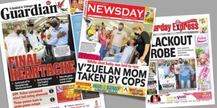 Periódicos Trinidad y Tobago. Foto captura.