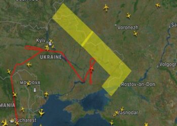 Rusia, cierre del espacio aéreo de la frontera noreste de Ucrania. Foto Twitter.