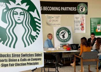 Sindicato de trabajadores de Starbucks. Foto agencias.